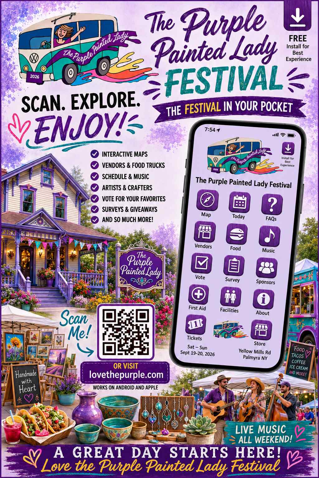 Purple Painted Lady Festival Poster